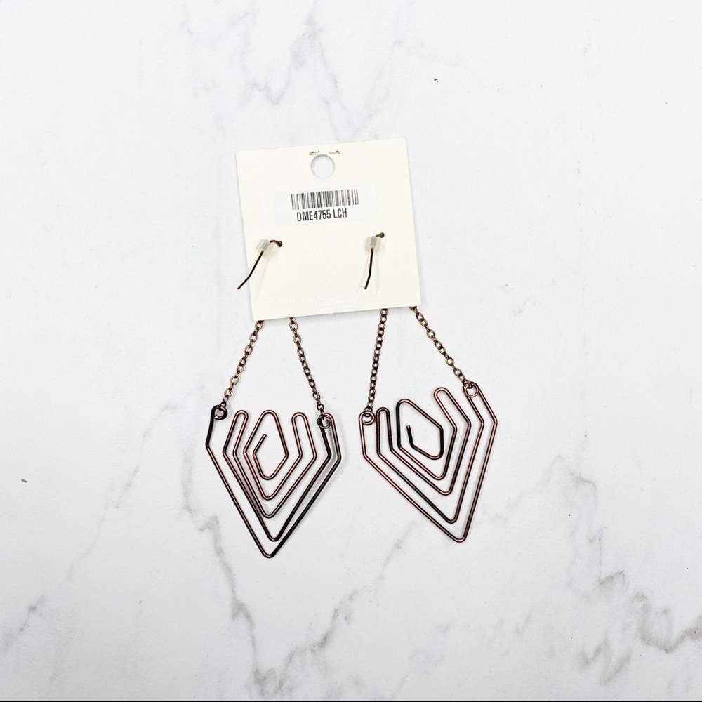 Boho Gold Dangle Earrings - Picture 2 of 2